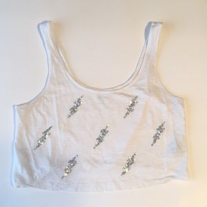 White lightening crop top